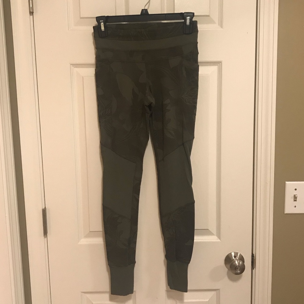 Athleta Olive Green Floral Print Legging